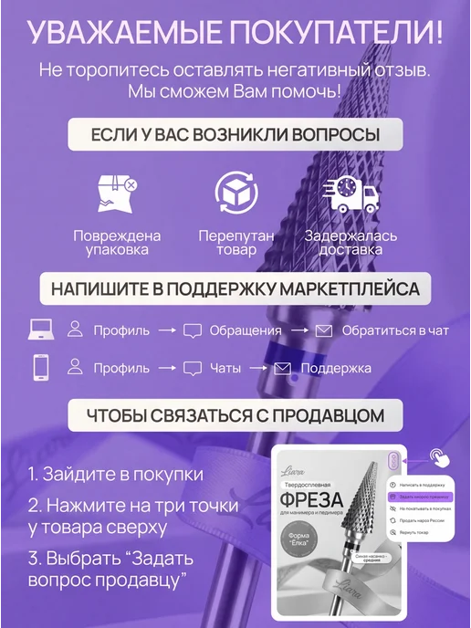 Liara Фреза для маникюра твердосплавная ёлка, вариант, фото 5