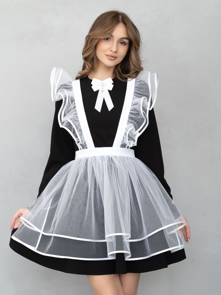 Фартук школьный белый последний звонок 1 сентября School dress 18691064  купить за 2 513 ₽ в интернет-магазине Wildberries