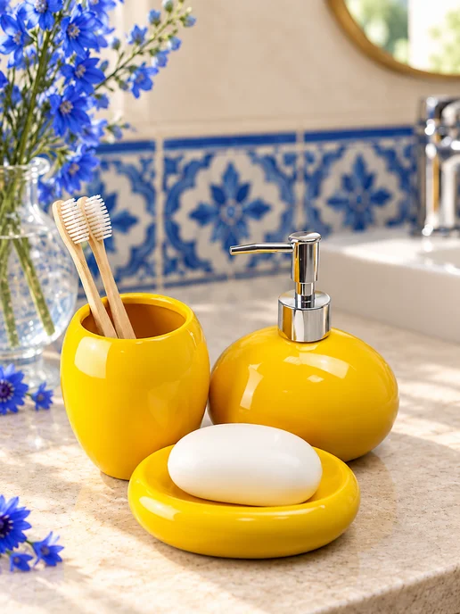 Bath Plus Набор аксессуаров для ванной керамический, желтый, фото 7