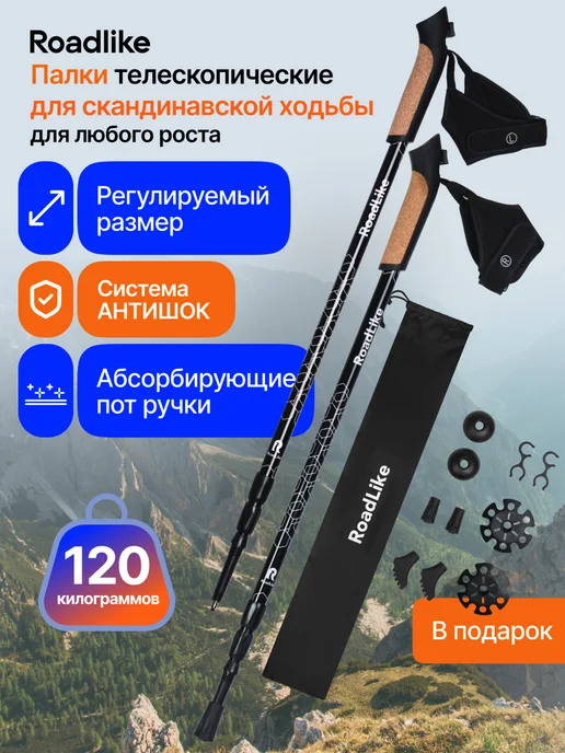 Roadlike Треккинговые палки складные для гор Compact, вариант
