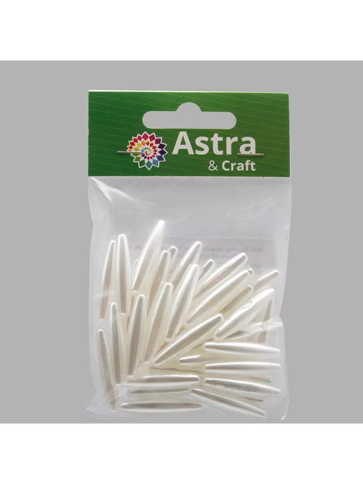 Astra&Craft Бусины для рукоделия, жемчуг 27х6мм 42шт, 27x6 мм, 42 шт, фото 4