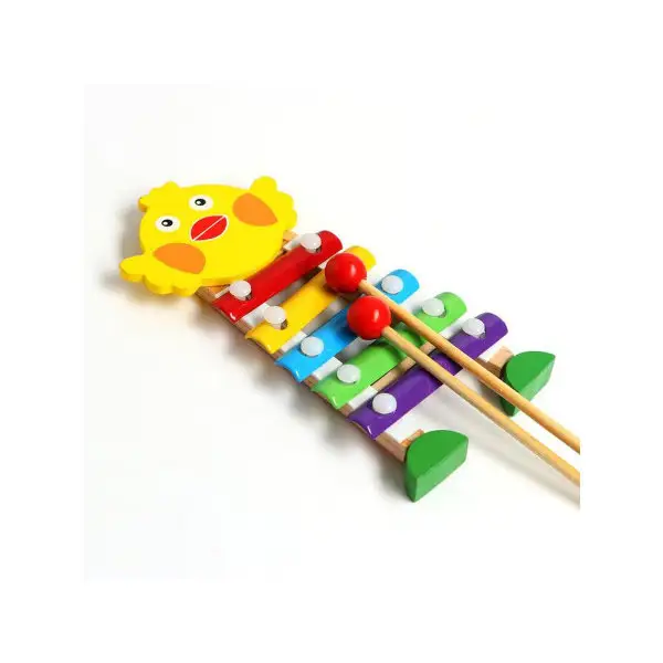 Музыкальный детский инструмент, игрушка "Металлофон. Цыплёнок" Ксилофон 5 тонов