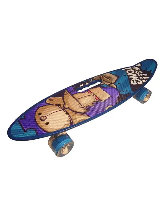 HOT.SKATE Пенниборд Скейтборд Круизер Светящиеся колеса, синий, фото 3