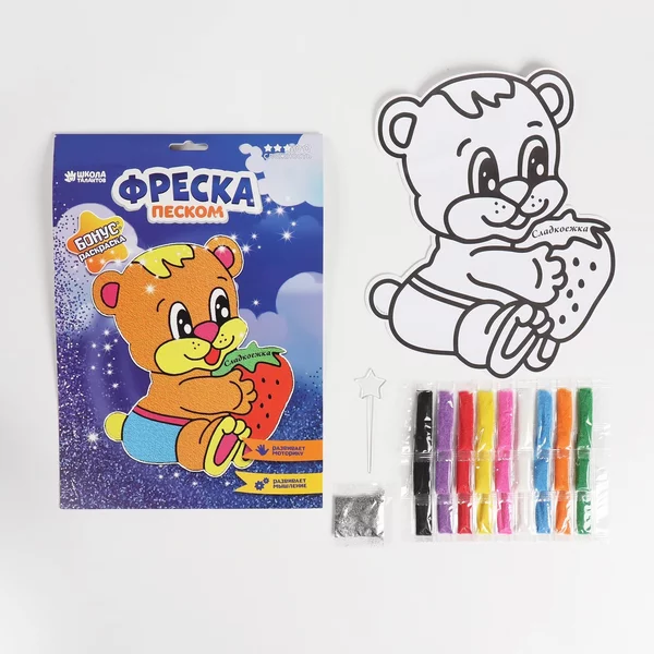 Картина из песка "Сладкоежка" 10 цветов песка