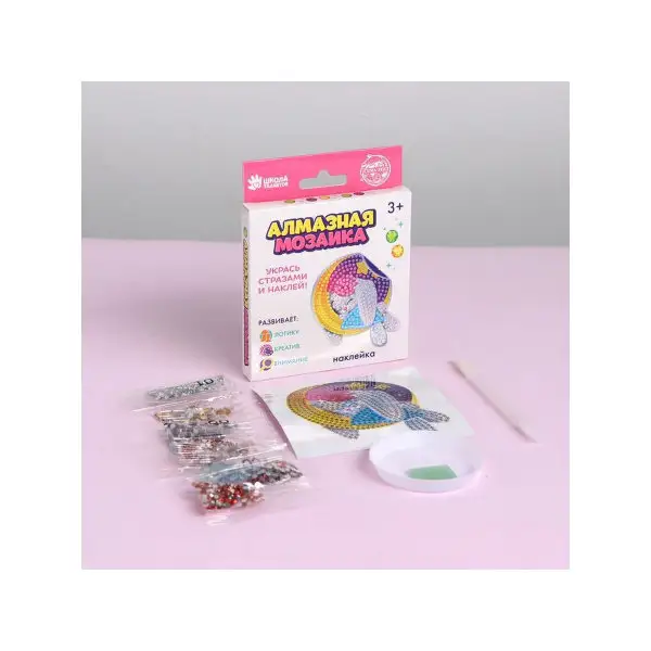 Алмазная вышивка наклейка для детей "Зайка"