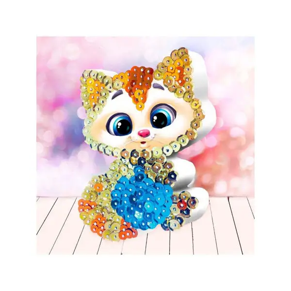 Аппликация пайетками "Котенок"