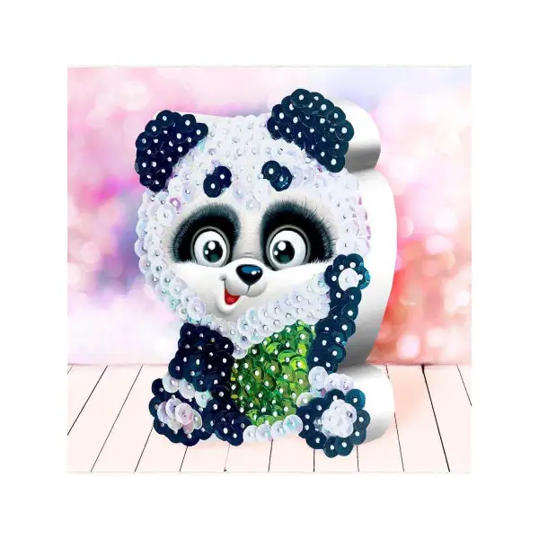 Игрушка своими руками из пайеток "Веселая панда"