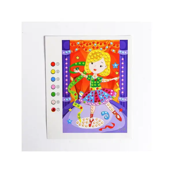 Аппликация круглыми стразами и EVA "Балерина"