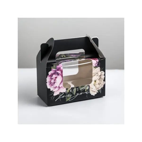 Упаковка на день рождения Коробочка для капкейков 16х10х8см
