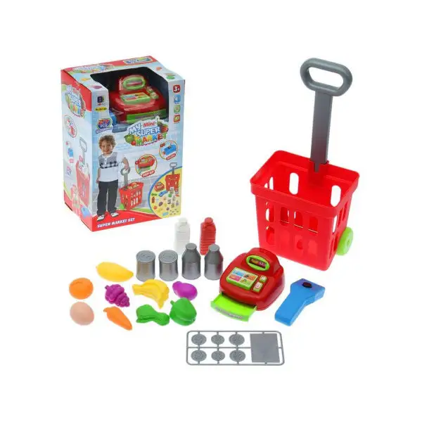 Игровой набор "Магазин"/ с продуктовой тележкой/ 27 предмето