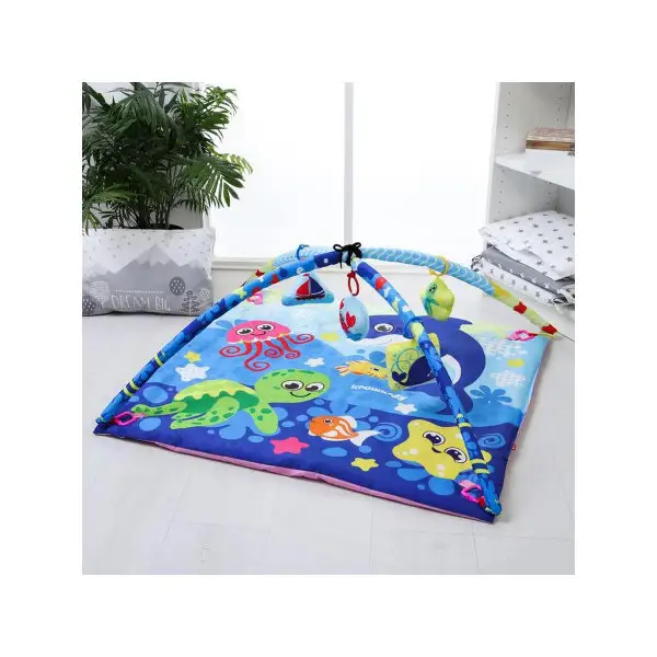 Развивающий коврик - вигвам Подводный мир, с дугами