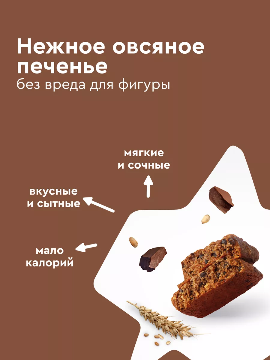 Протеиновое печенье овсяные без сахара FlapJack шоколад ProteinRex 18799464  купить за 932 ₽ в интернет-магазине Wildberries