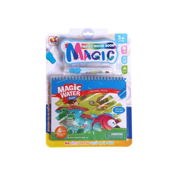 Книжка для рисования водой "Животные", с маркером