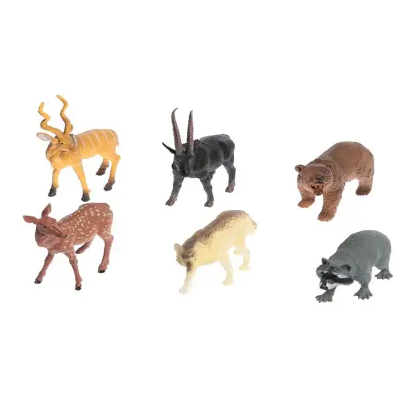 Фигурки животных Лесные звери набор для детей, 6 фигурок