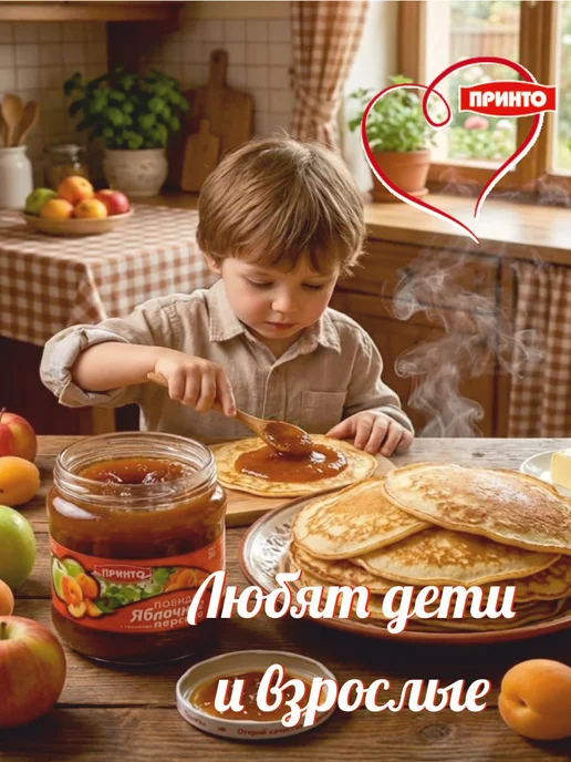 Принто Повидло яблочное с ароматом персика 550 гр, 550 г, фото 4