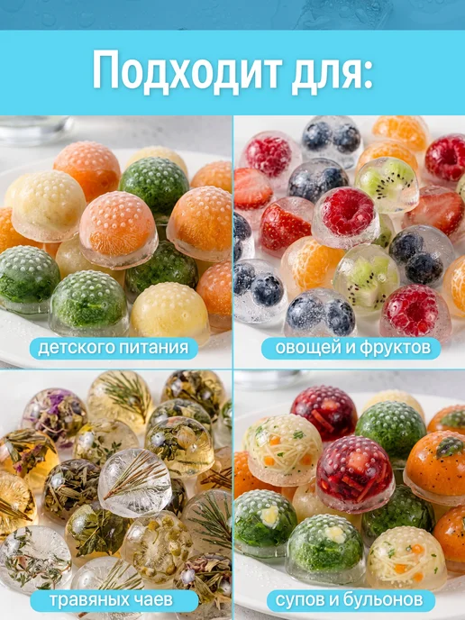 Shiny Kitchen Форма для льда с крышкой силиконовая ледница, голубой, фото 7