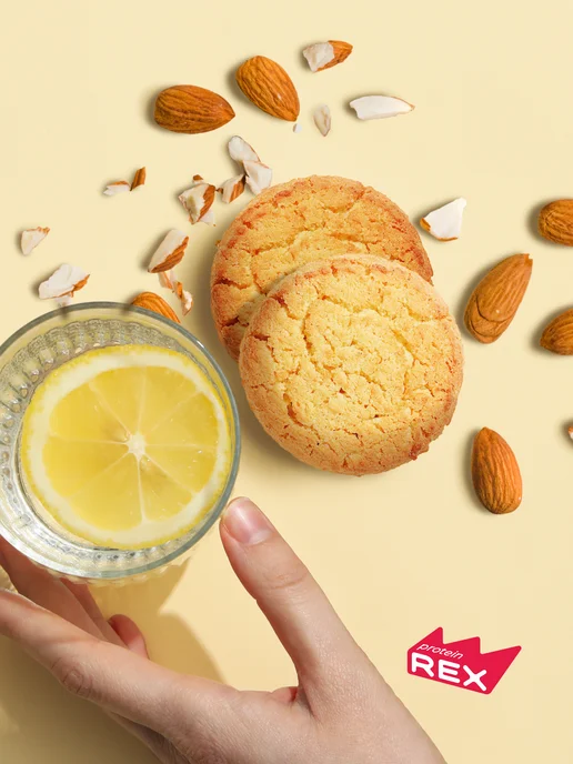 Proteinrex Протеиновое печенье без сахара COOKIE миндаль-лимон 12х2 шт, 12x2, фото 5