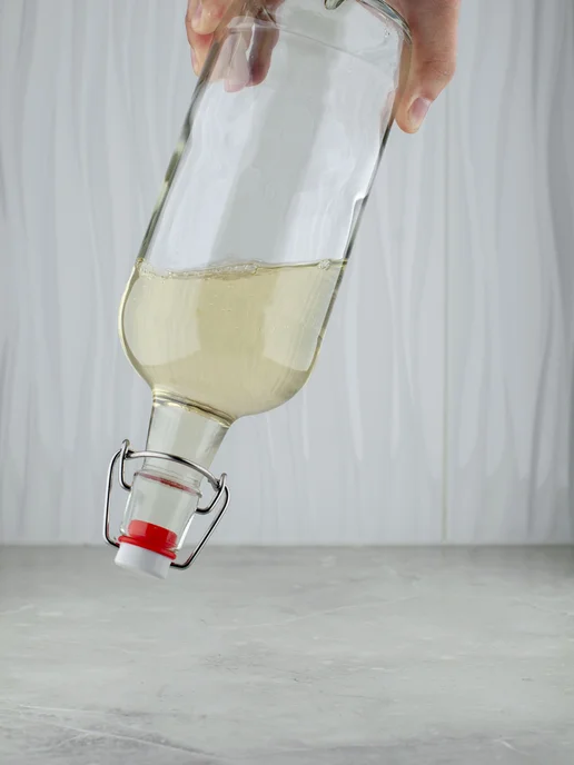 KHome Бутылка стеклянная с бугельным замком, бесцветная, 1 л, 2 шт, 1 л, 2 шт, фото 7
