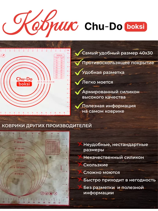 Chu-Do boksi Силиконовый коврик для выпечки и раскатки теста, вариант, фото 5