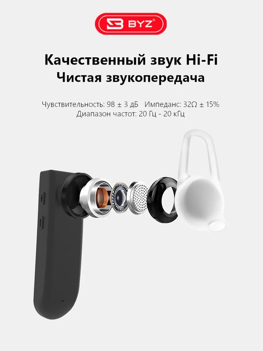 Hands-free гарнитура B67, беспроводной Моно-наушник черный BYZ 18936135  купить за 399 ₽ в интернет-магазине Wildberries