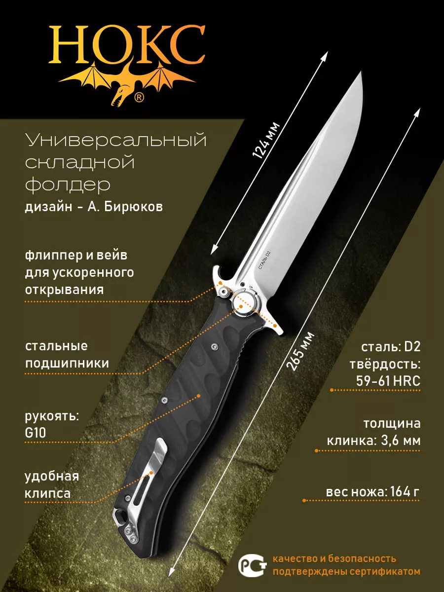 Нож складной тактический туристический Финка-С 342-100406 Нокс 19009361  купить за 6 805 ₽ в интернет-магазине Wildberries