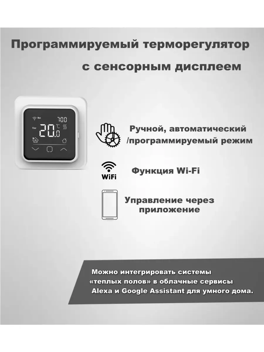 Терморегулятор IQ THERMOSTAT SMART HEAT с Wi-Fi IQWATT 19037529 купить в  интернет-магазине Wildberries