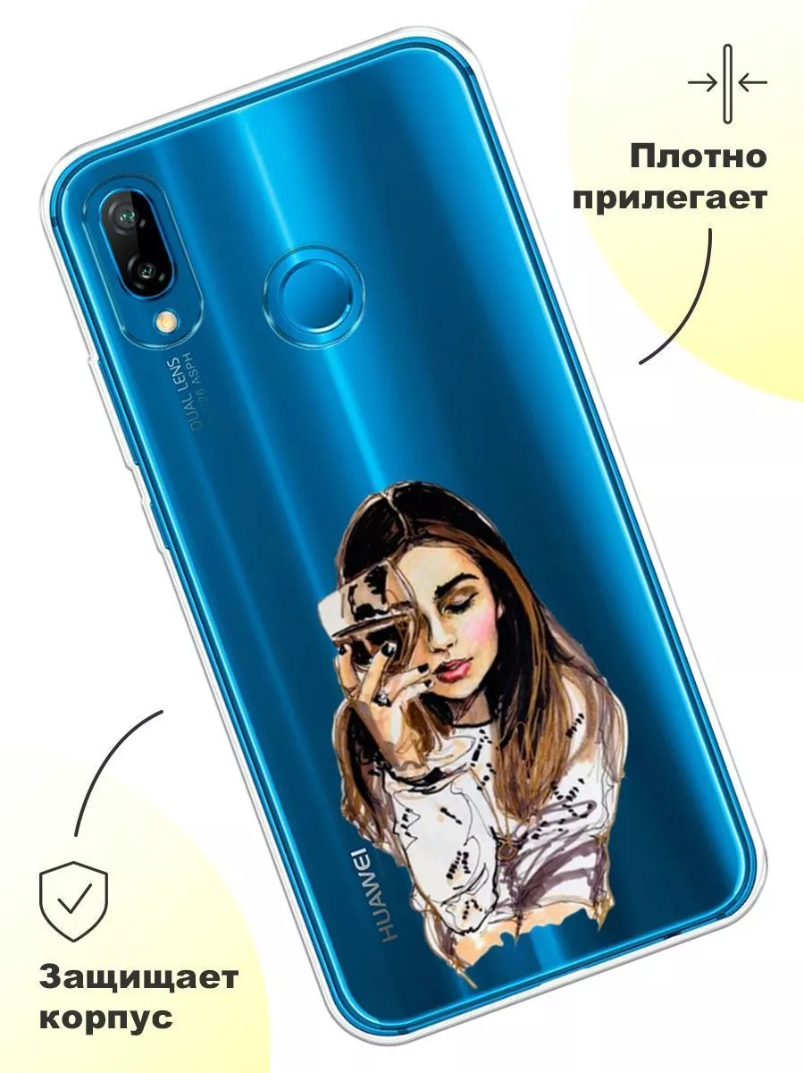 Чехол на Huawei P20 lite / Nova 3e с принтом Huawei 19046250 купить за 307  ₽ в интернет-магазине Wildberries