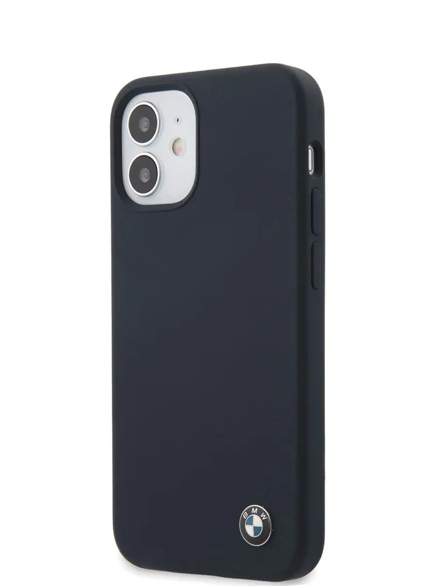 BMW Чехол для iPhone 12 mini (5.4) Signature Liquid silicone Hard Navy