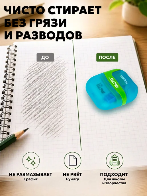 FACTIS Ластик точилка с контейнером 50x50x25 мм Испания, 50x50x25 мм, фото 6