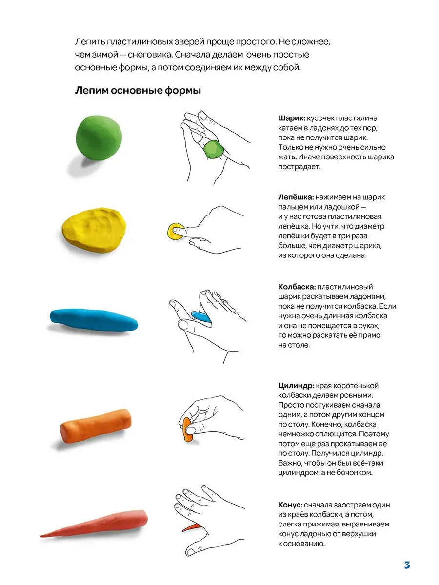 Лепка из пластилина для детей от 1 года до 3-х лет
