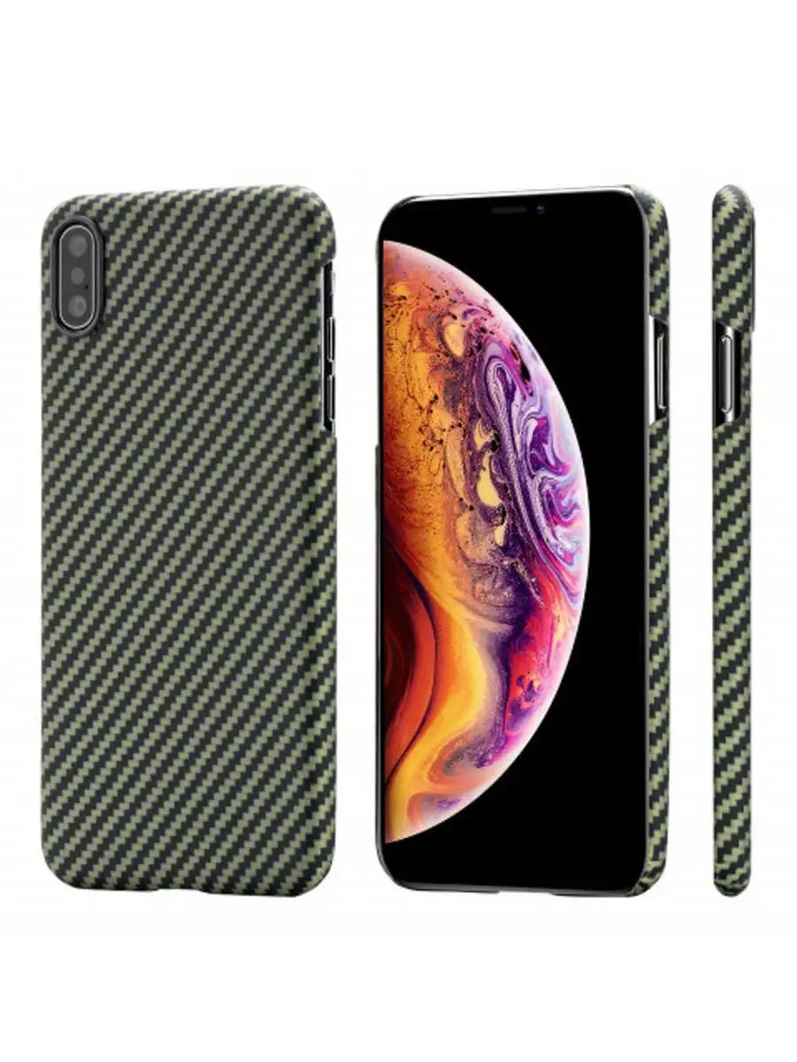 Чехол PITAKA MagEZ Case для iPhone Xs Max черно-зеленый в полоску , кевлар  (арамид) PITAKA 19129085 купить в интернет-магазине Wildberries