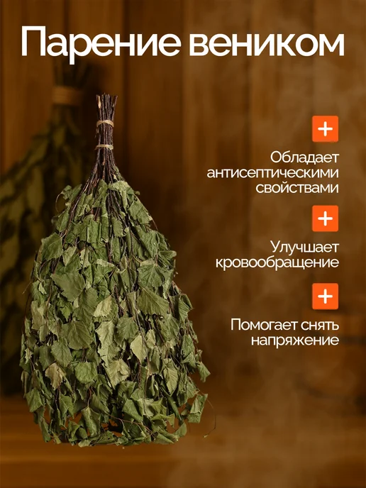 Сималенд Веник для бани берёзовый в упаковке, вариант, фото 2