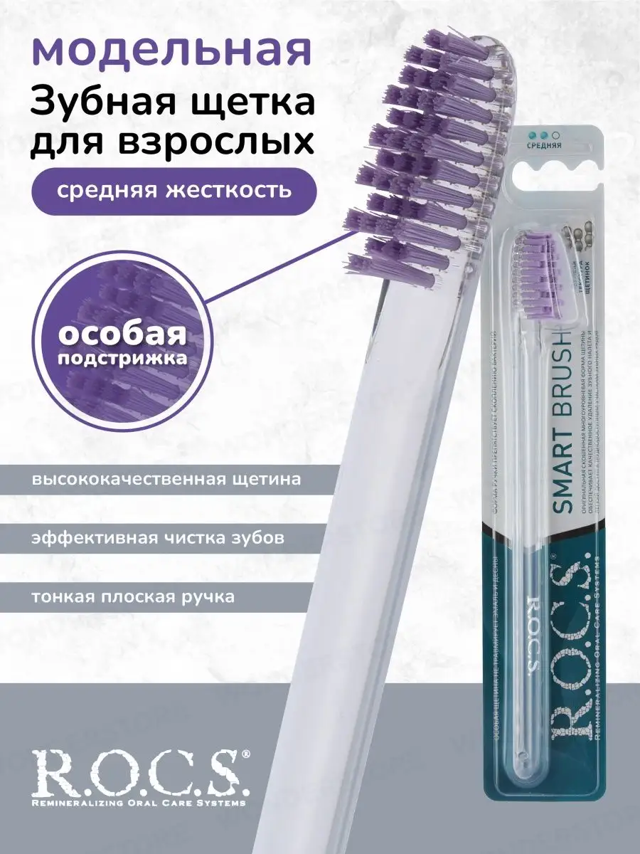 Зубная Щетка Rocs Классическая Средняя Купить
