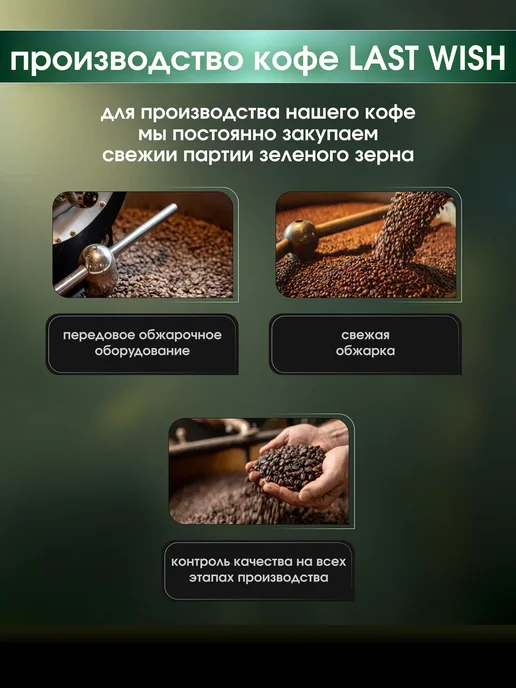 LAST WISH Кофе в зернах Бразилия Моджиана арабика 100% 1 кг 1000 г, 1 кг, 1000 г, фото 7