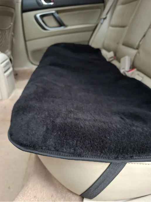 AutoWool Накидка на заднее сиденье автомобиля. Овечья шерсть, черный, фото 5
