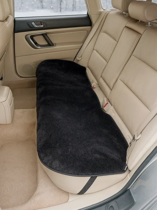 AutoWool Накидка на заднее сиденье автомобиля. Овечья шерсть, черный, фото 7