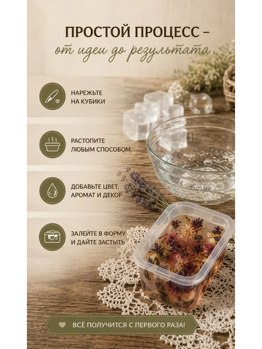 SoapMaster Мыльная основа белая для мыловарения 1кг, 0,5 кг, фото 7