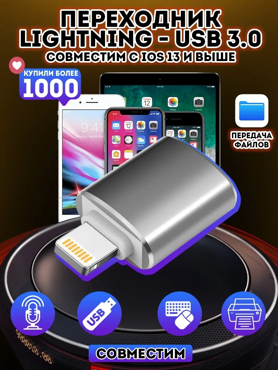 Переходник Lightning - USB OTG iPhone AnGreen 19190711 купить в  интернет-магазине Wildberries