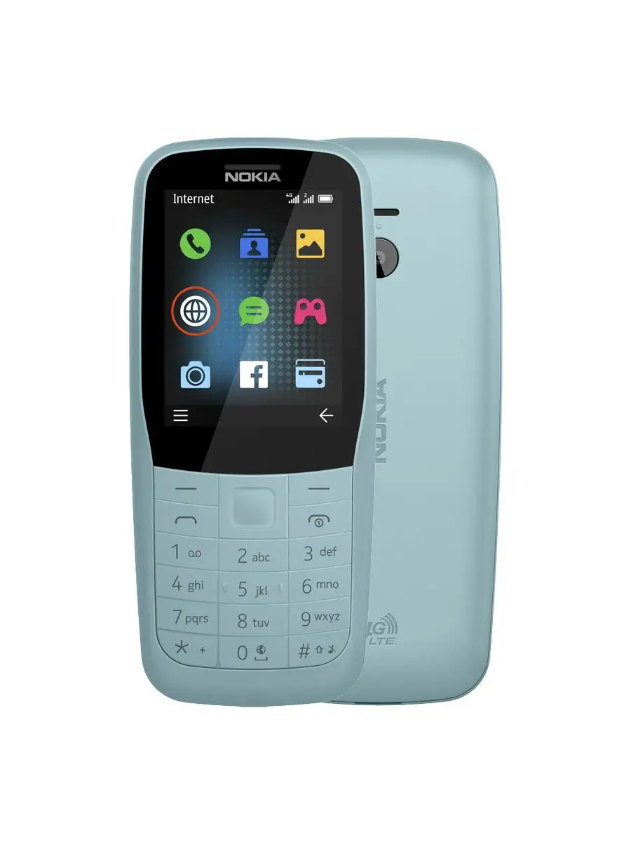 Мобильный телефон NOKIA 220 голубой 2 SIM 2 Мп Nokia 19208833 купить в  интернет-магазине Wildberries