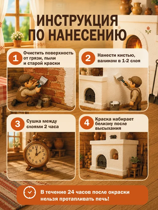 ВТеме Краска для печей и каминов белая термостойкая, 2,7 кг, 2,7 кг, фото 3