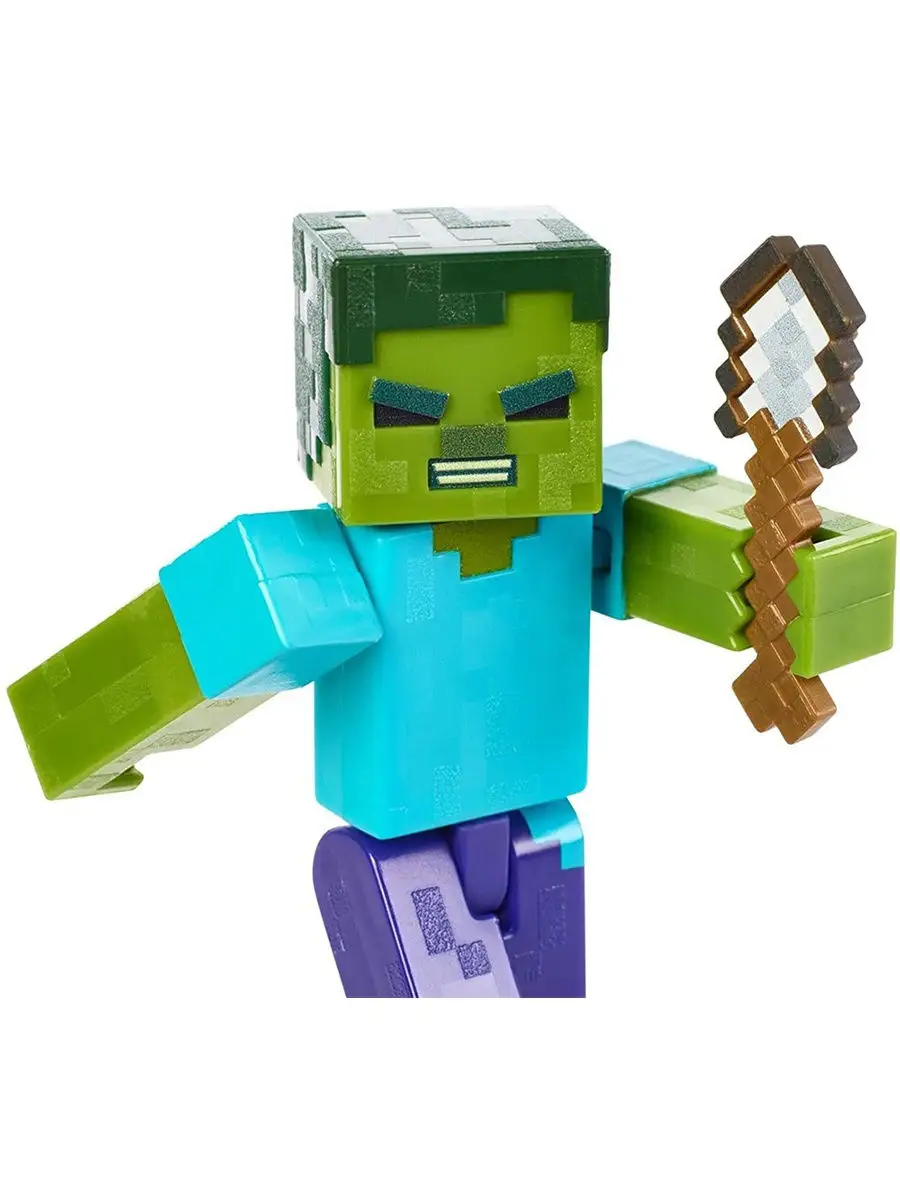 Игрушка Зомби Майнкрафт (Minecraft Zombie Action Figure) Minecraft 19231542  купить в интернет-магазине Wildberries