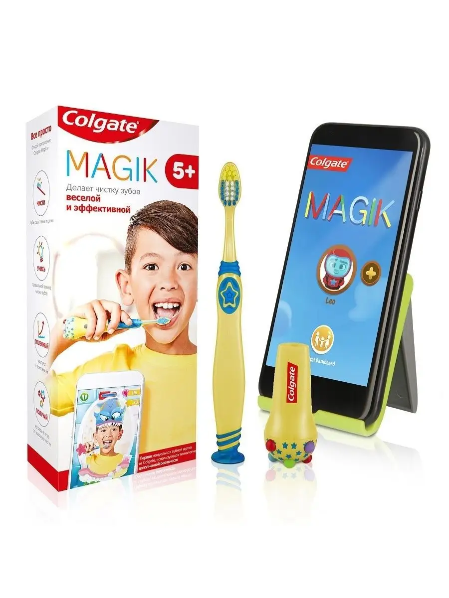 Magik детская зубная щетка + приложение COLGATE 19247728 купить в  интернет-магазине Wildberries