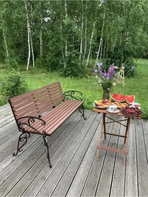 TALMICO Садовая скамья 112х70х83 см,ﾠ, 70x83 см, фото 5