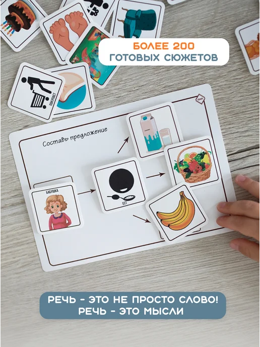 KRAAV Логопедическая игра на липучках Фразовый конструктор, вариант, фото 4