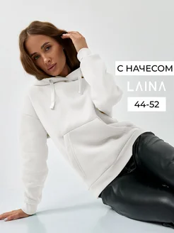 Худи оверсайз с капюшоном теплое с начесом LAINA 19315902 купить за 1 656 ₽ в интернет-магазине Wildberries