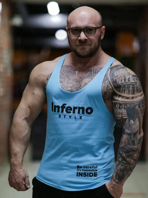 INFERNO style Майка спортивная, голубой, фото 2