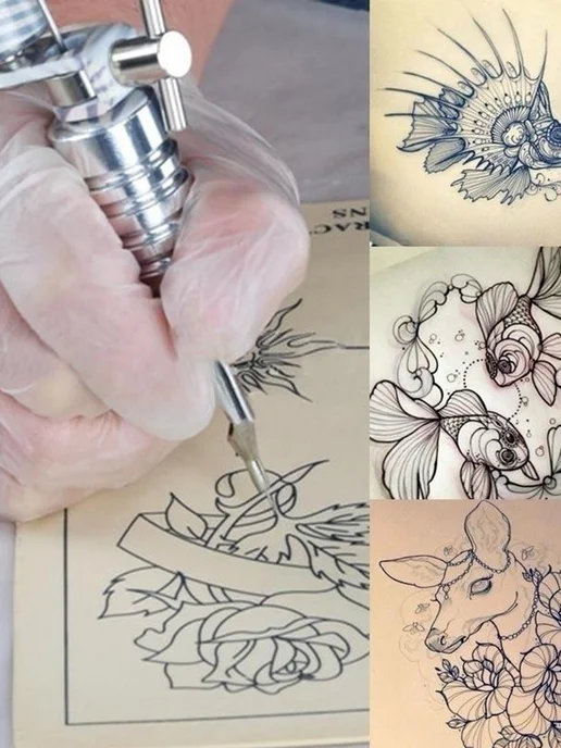 искусственная кожа для практики Искусственная кожа для тату практики tattoo с рисунком, бежевый, фото 2