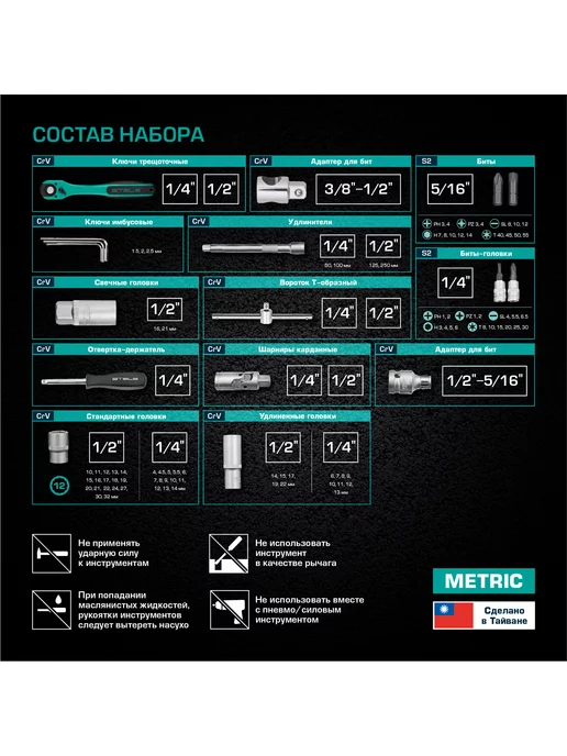 STELS Набор инструментов 1 2 и 1 4, 94 предмета, КЕЙС, 14118, вариант, фото 7