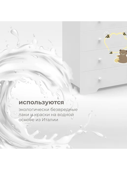 Nuovita Комод детский пеленальный Stanzione Honey Bear, белый, фото 5
