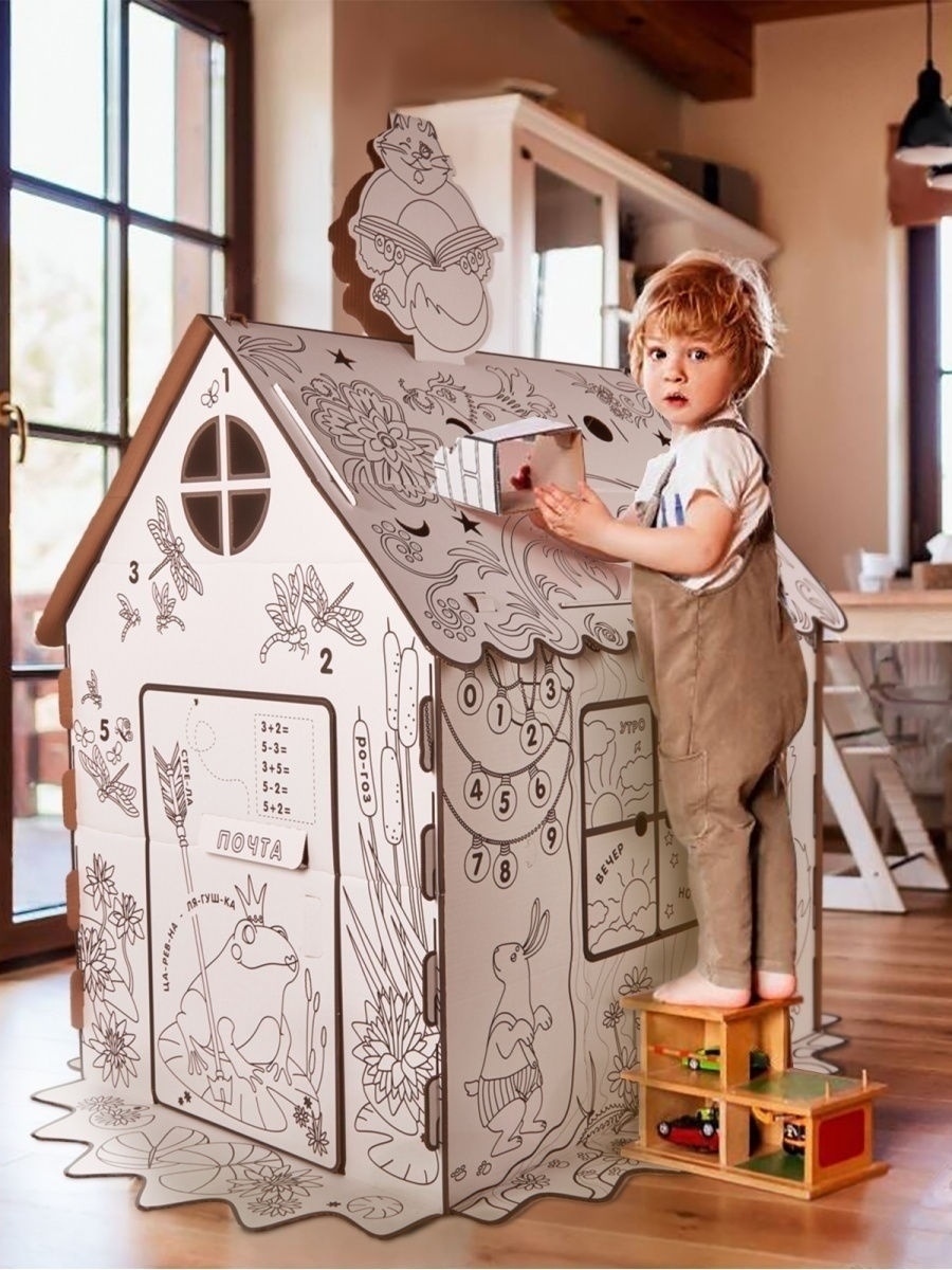 Картонный домик-раскраска: полезная игрушка для детей